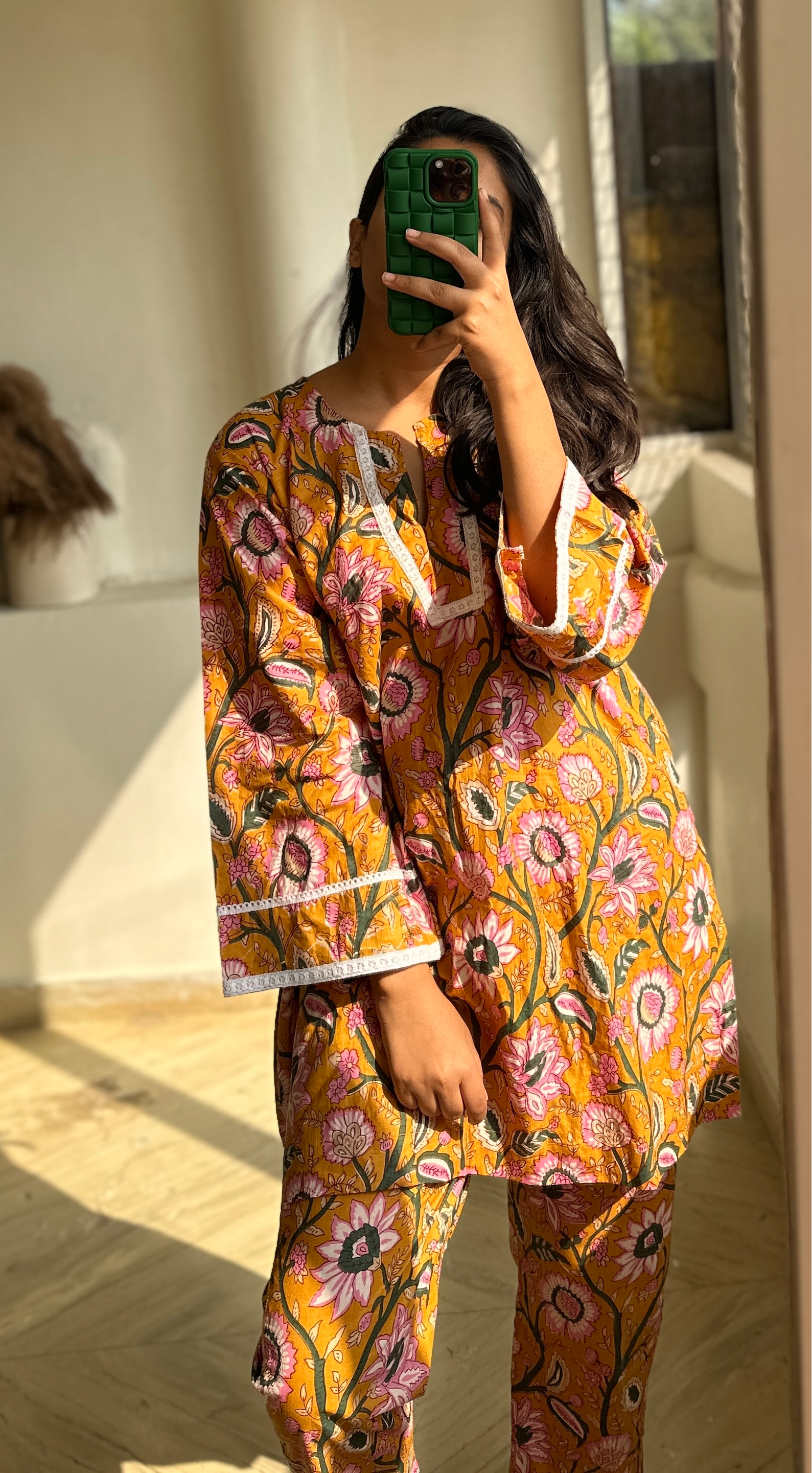 Yellow sanganeri cordset