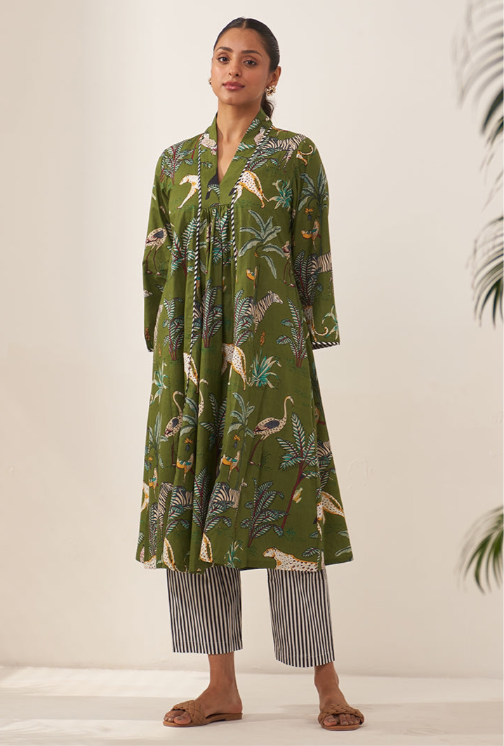 Green jungle cordset