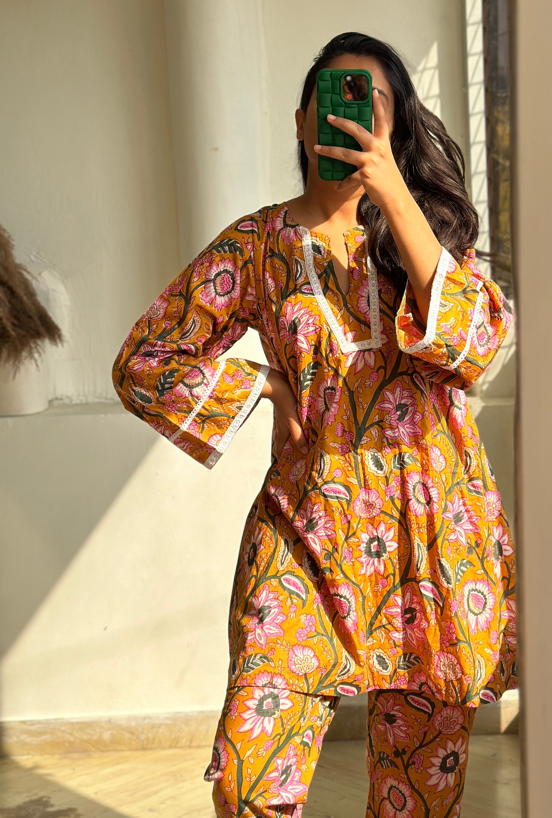 Yellow sanganeri cordset