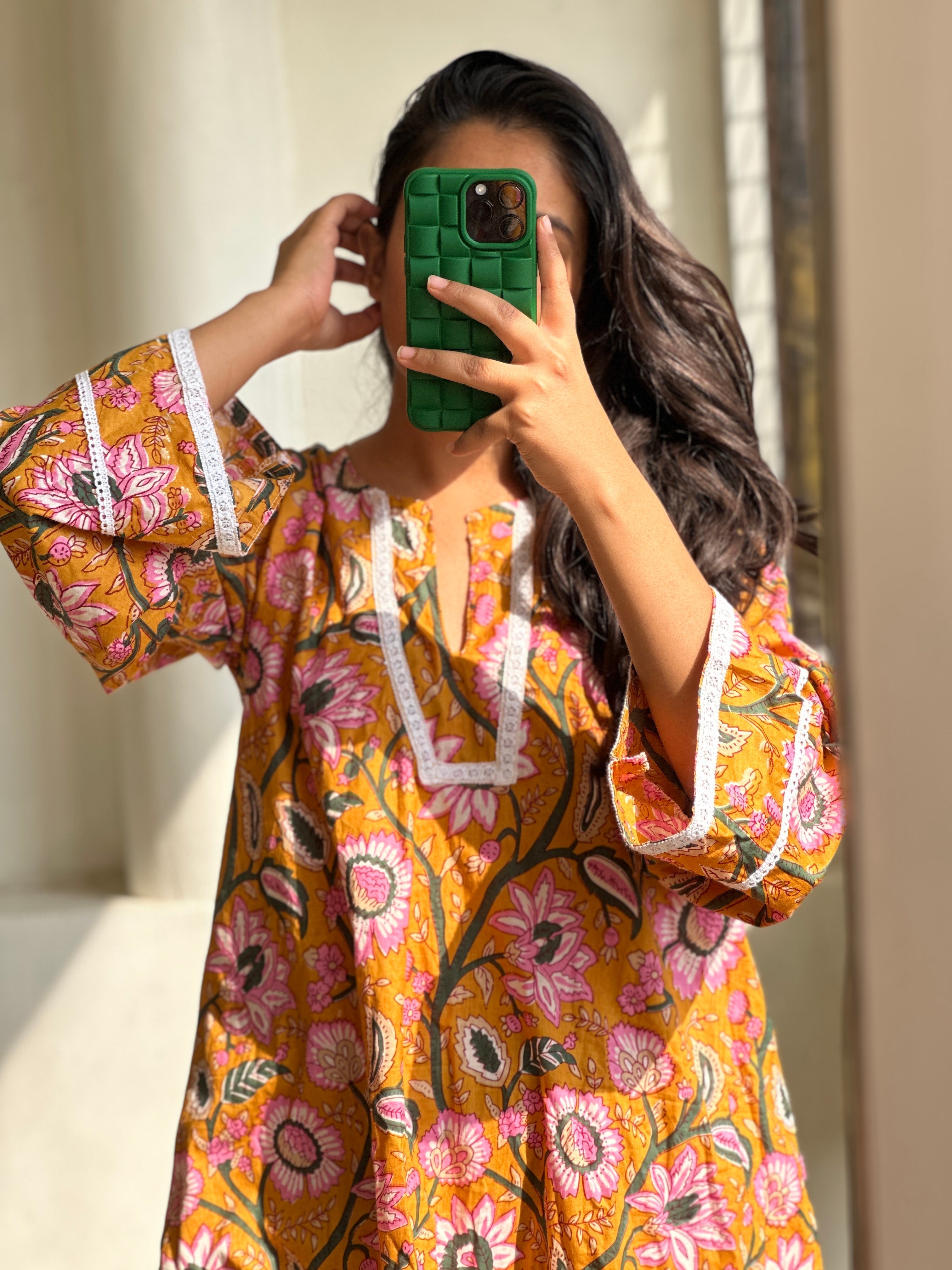 Yellow sanganeri cordset