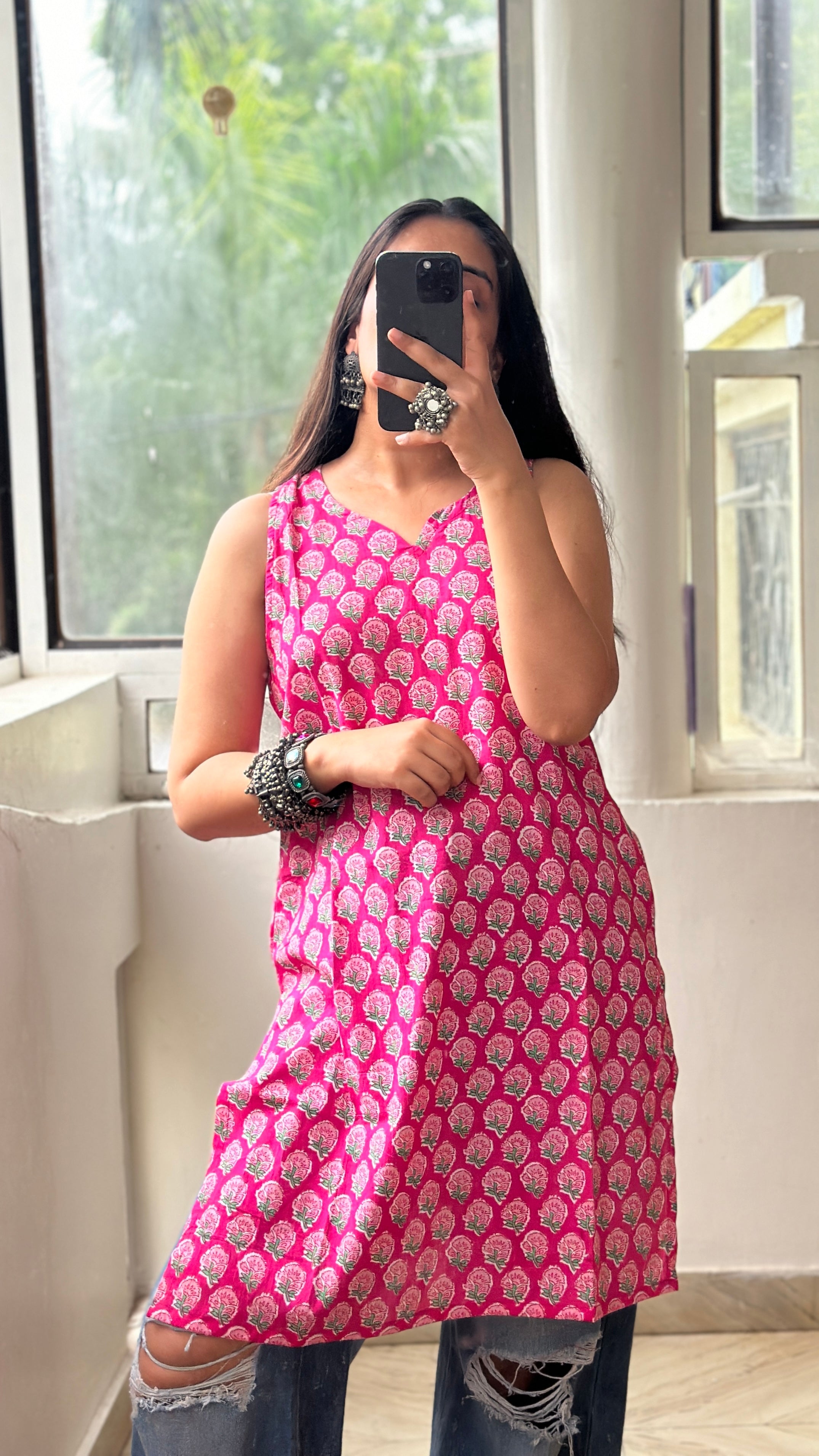 Pure cotton jaipuri kurti