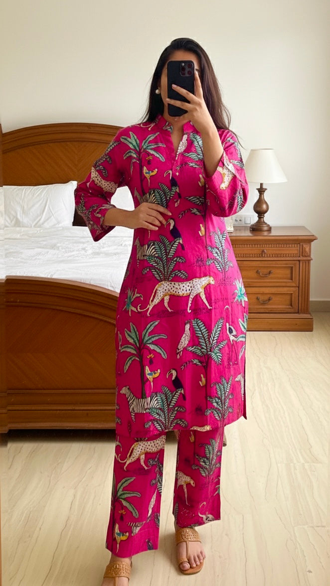 Pink safari Co-ord Set