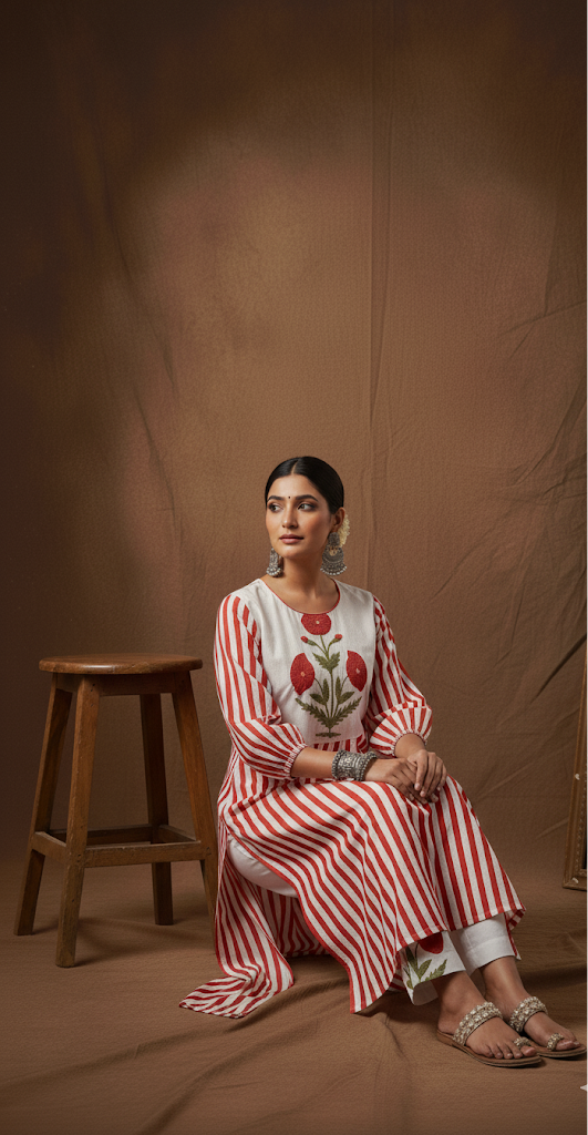 Luxury pret - red stripe & poppy cordset