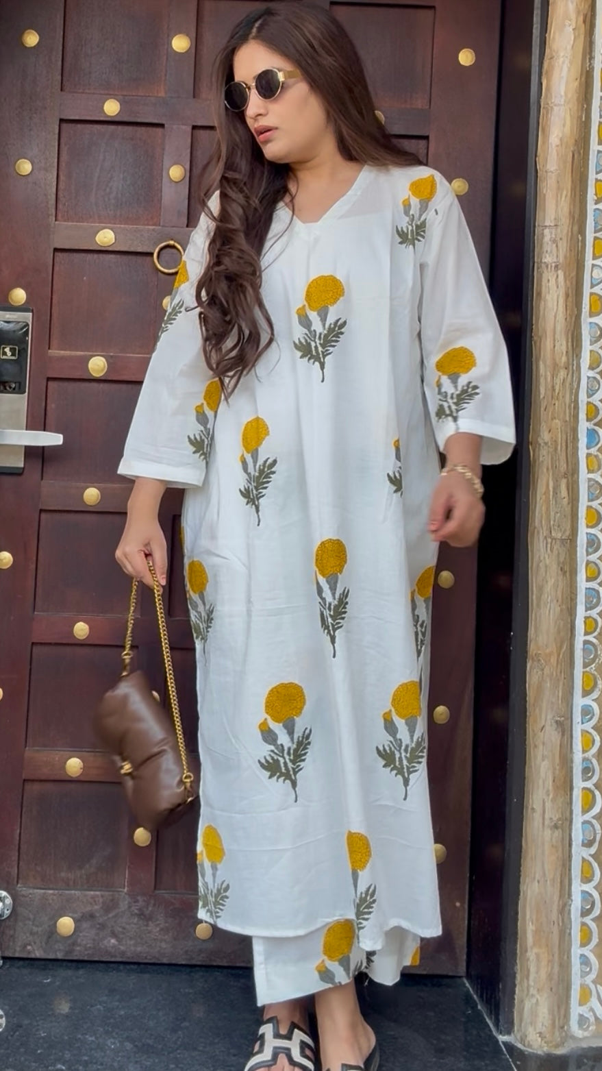 Farida Yellow butta set