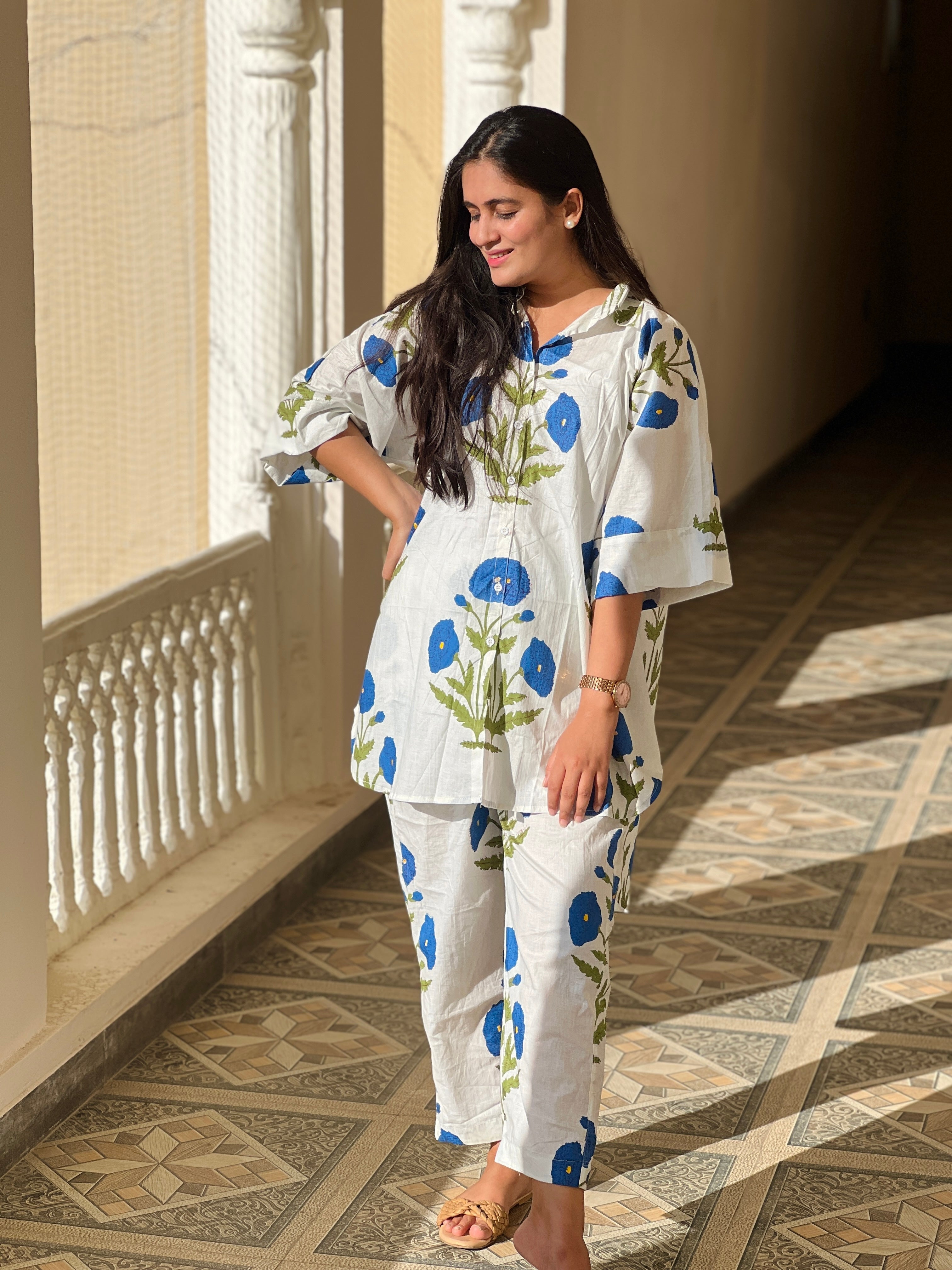 Blue Poppy Co-ord Set
