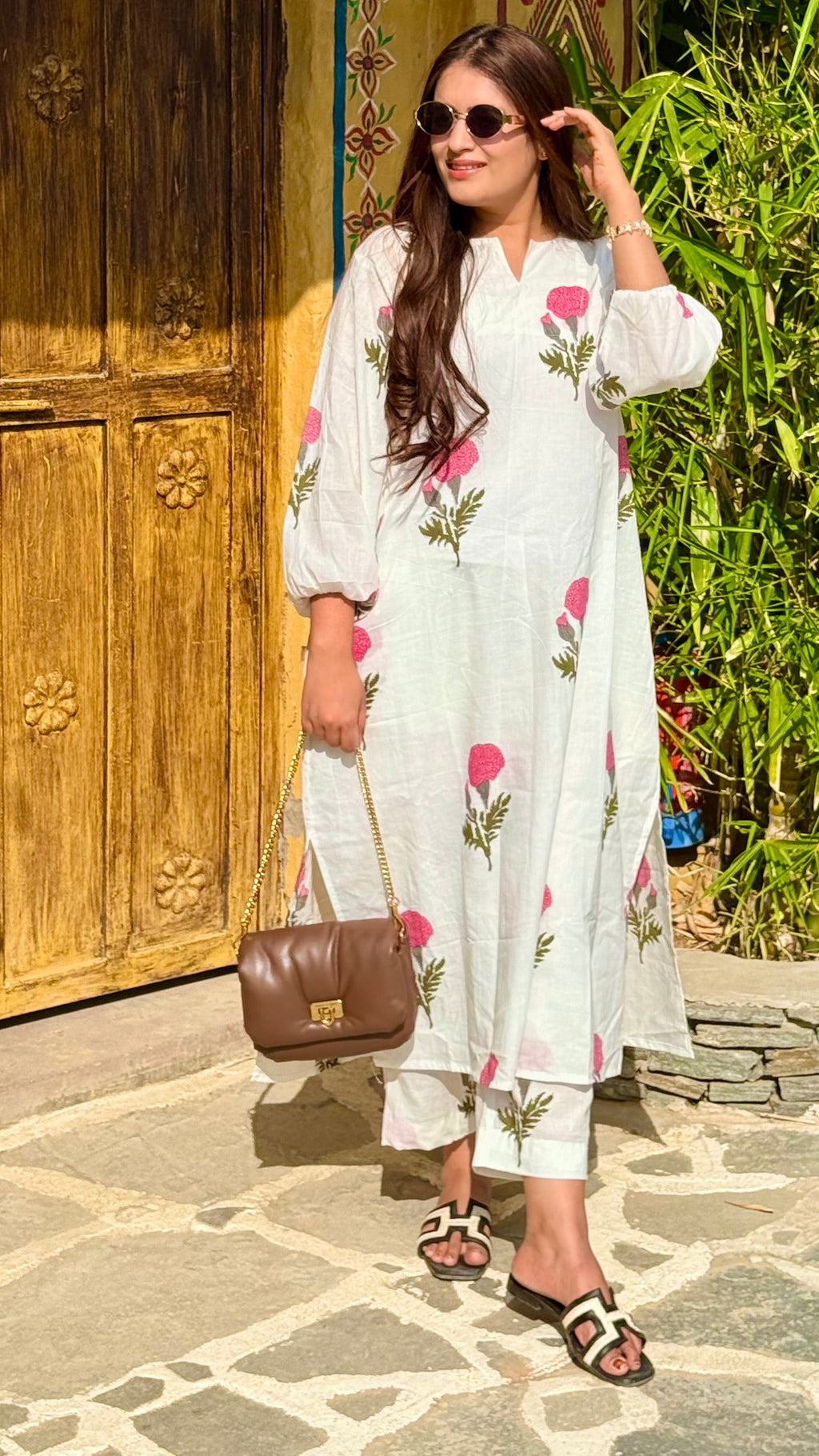 Farida pink butta set