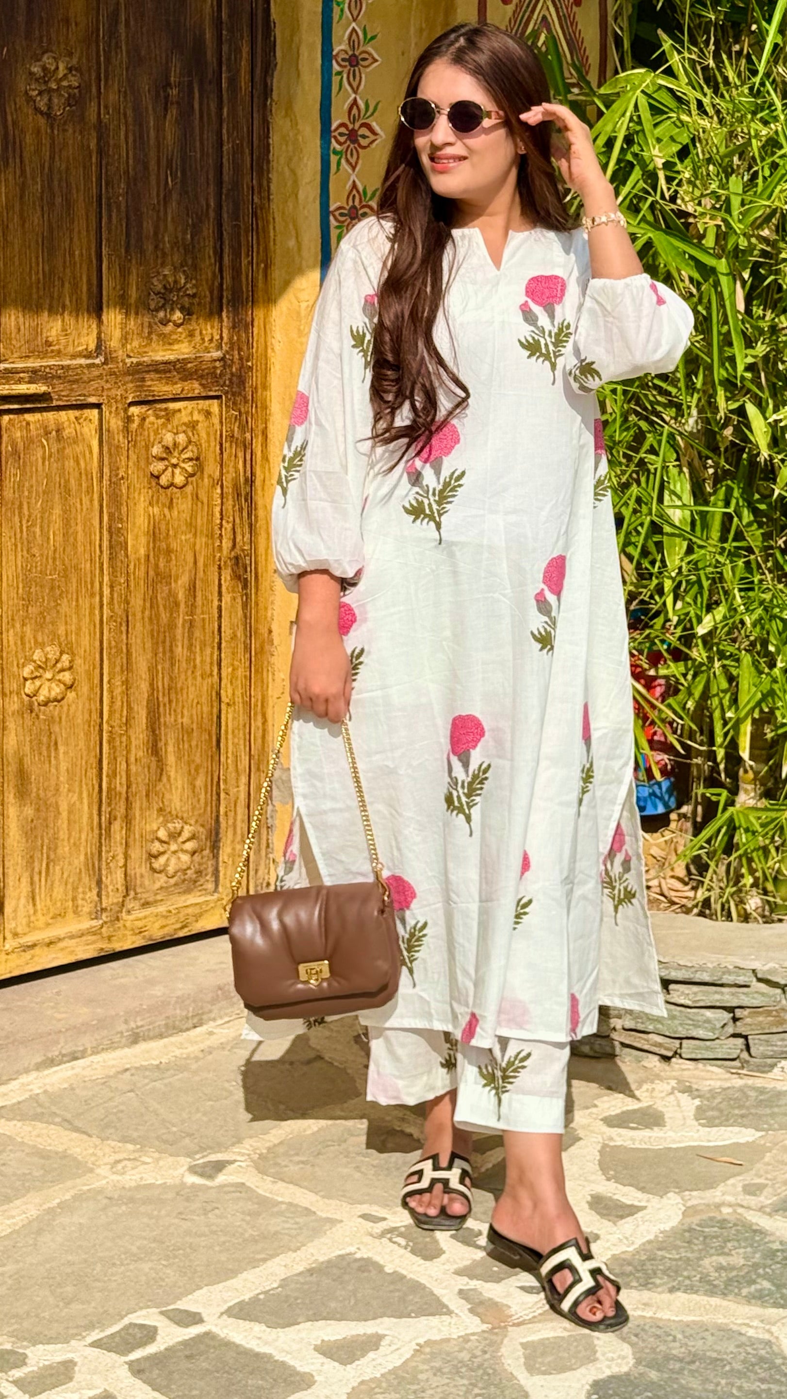 Jaipuri pink mughal cordset