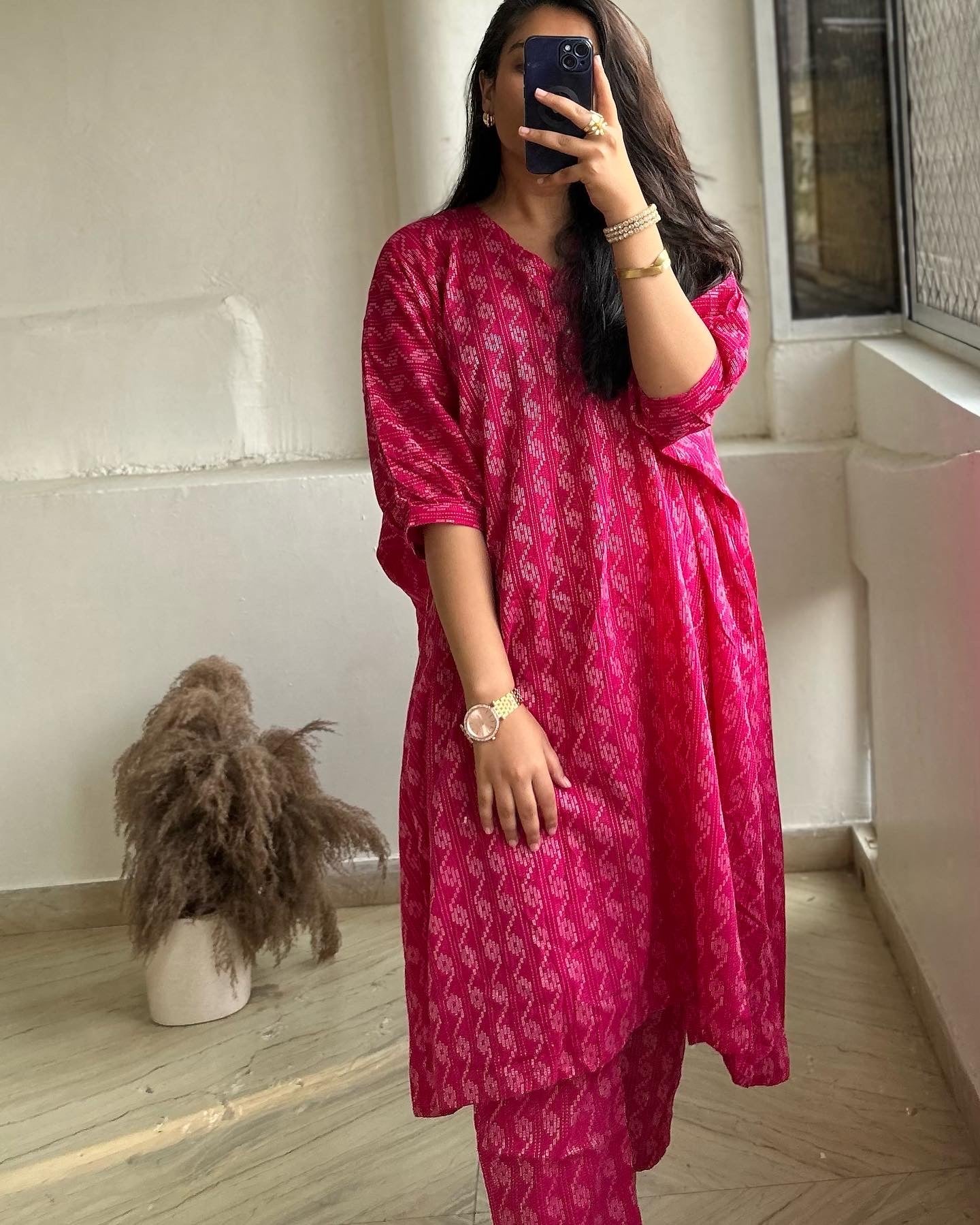 Pink Katha Co-ord Set