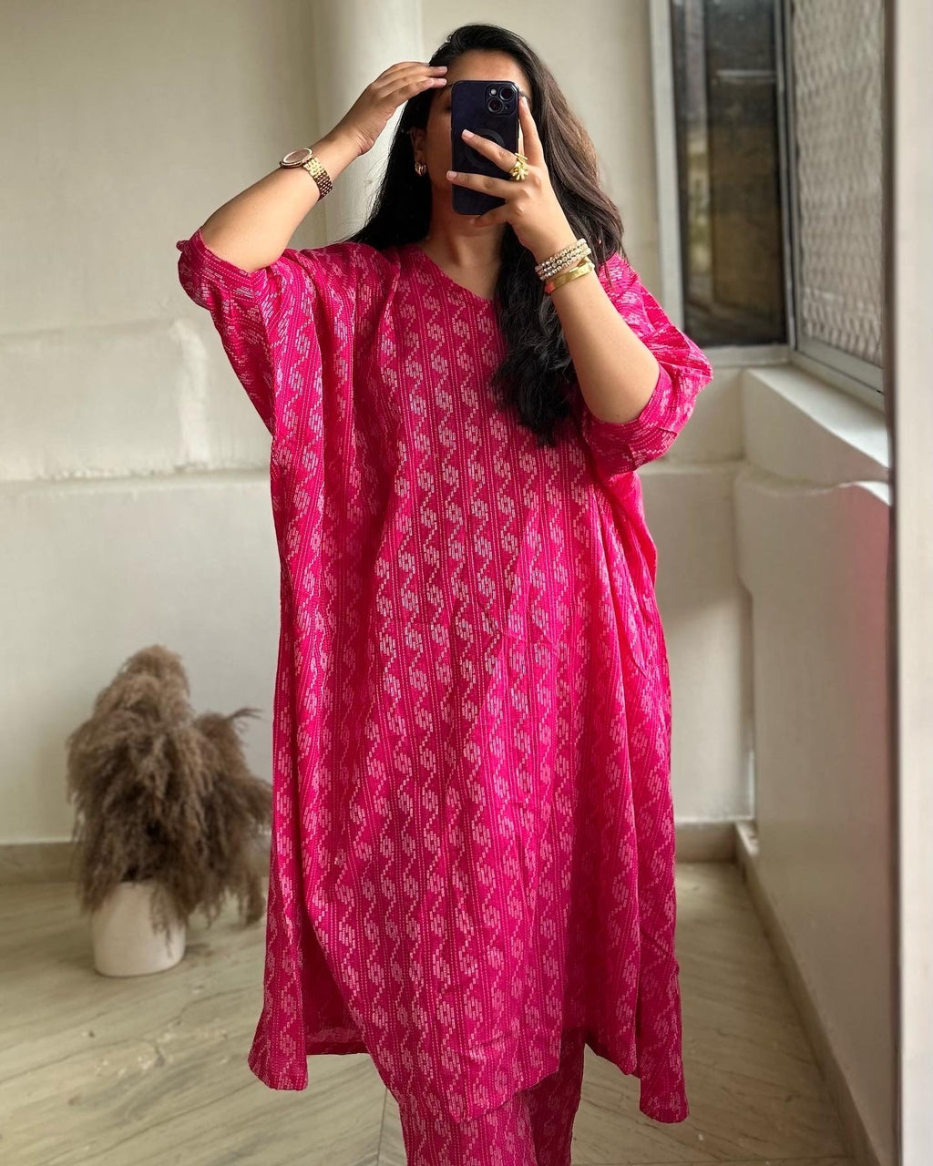 Pink Katha Co-ord Set