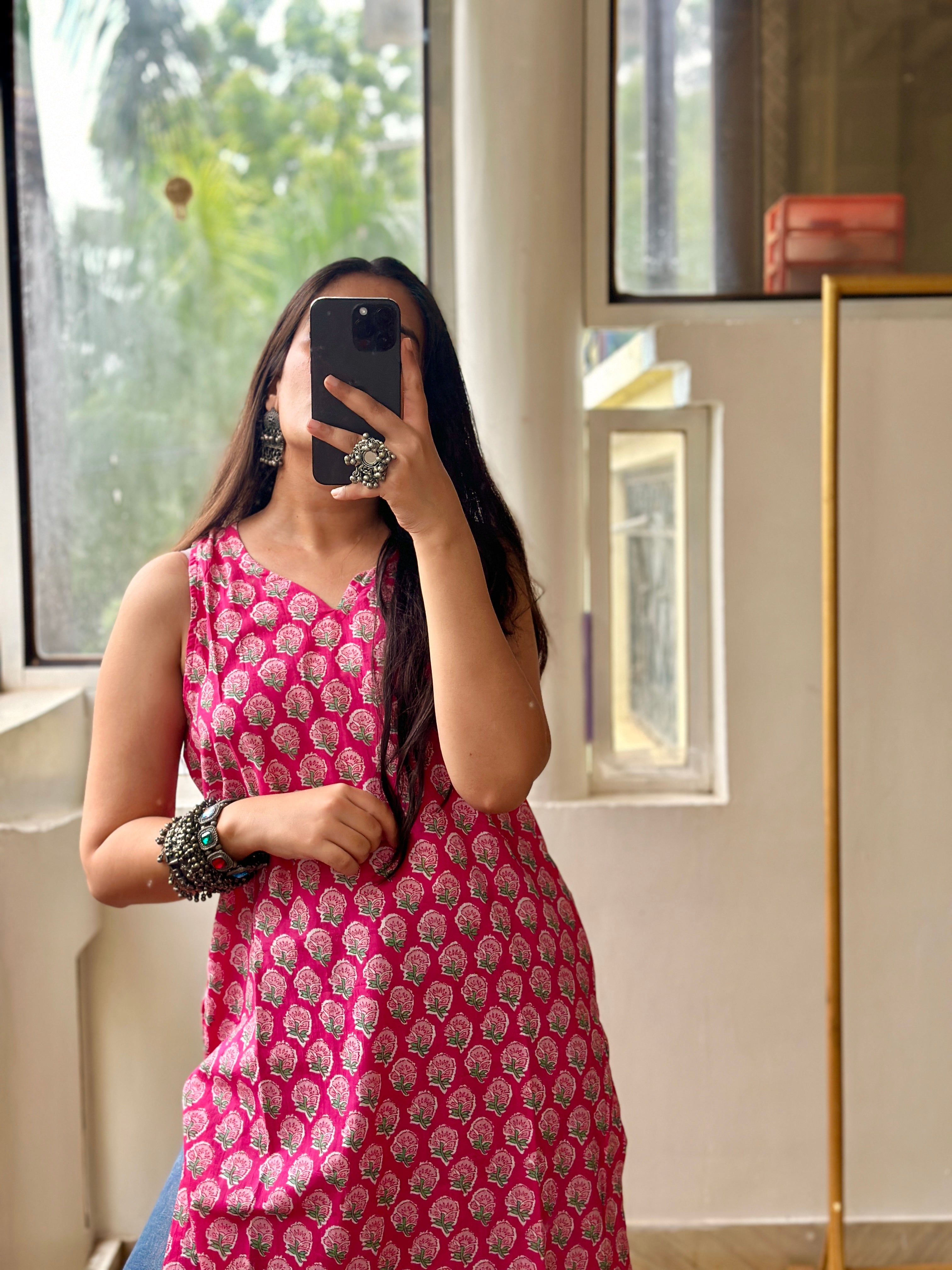 Pure cotton jaipuri kurti