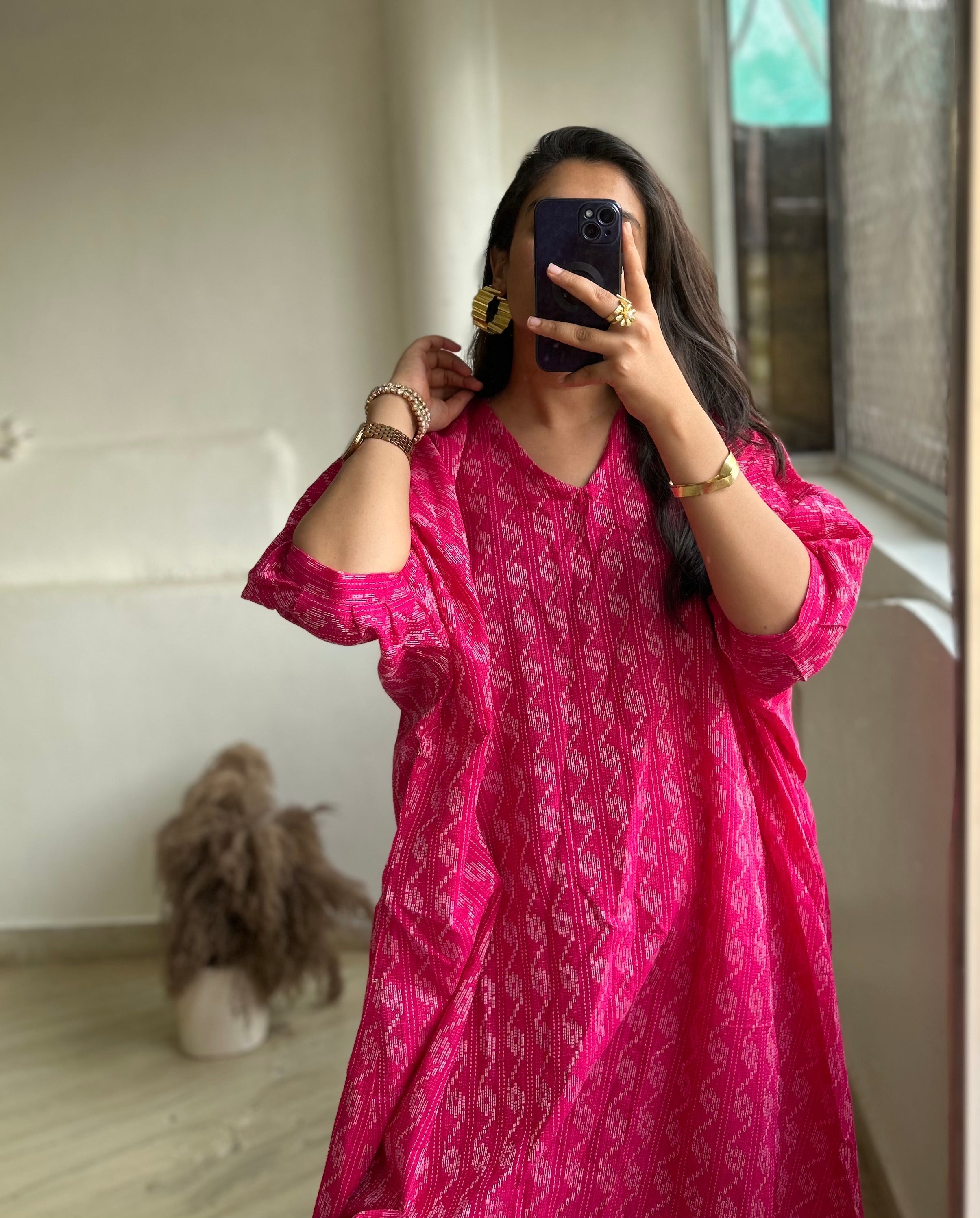 Pink Katha Co-ord Set